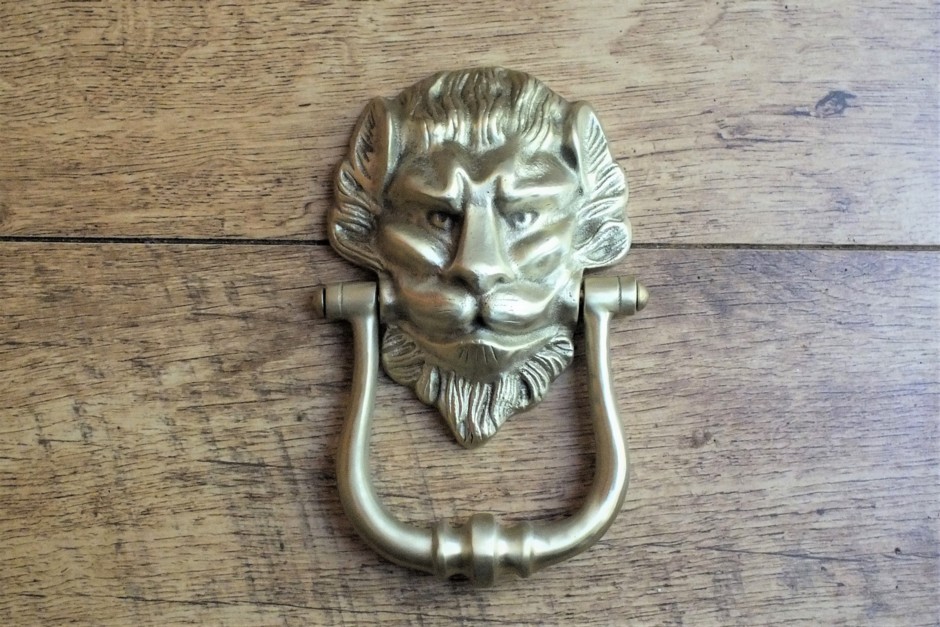 Satin Brass Lion Door Knocker