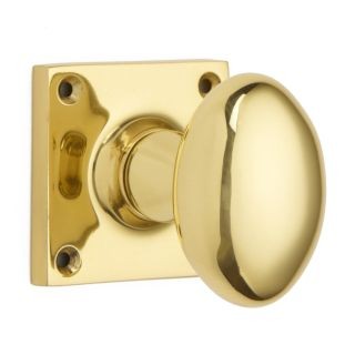 Oval Door Knob on Square Rose