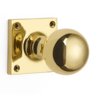 Ball Door Knob on Square Rose