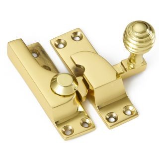 Large Straight Arm Sash Fastener with Reeded Knob