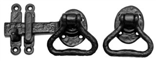 Antique Black Iron Gate Latch Set