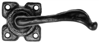 Black Iron Lever on Square Rose Door Handle