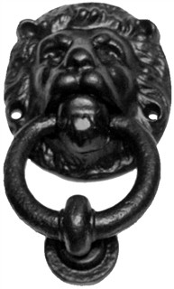 Lion's Head Antique Black Iron Door Knocker