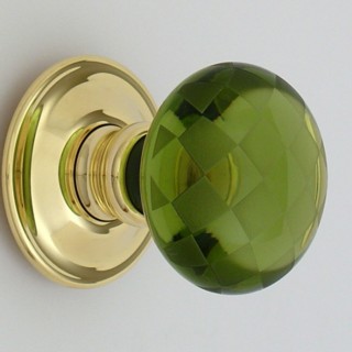 Green Chequerboard Glass Door Knob