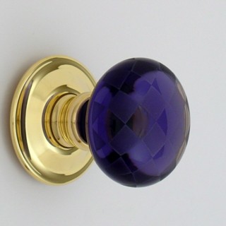 Purple Chequerboard Glass Door Knob