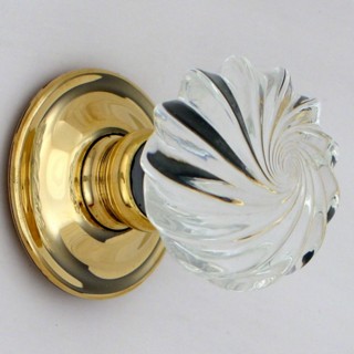 Clear Viennese Glass Door Knob