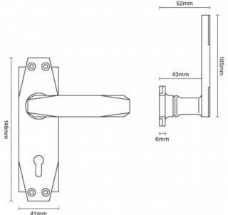 Croft Art Deco Door Handle Spec