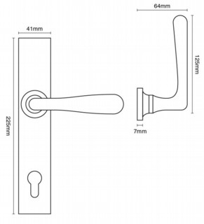 Croft 2110e Elegance Multipoint Door Handle