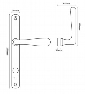 2208e Croft Elegance Multipoint Lock Handle