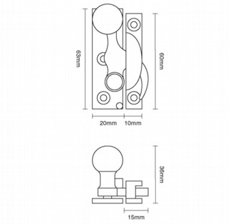 Croft Claw Fastener with Bun Knob