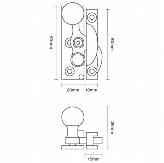 Locking Croft Claw Fastener with Bun Knob