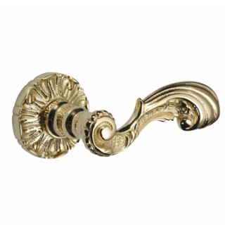 Louis XV Door Handles on Round Rose