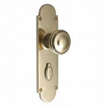 Constable Door Knob on Lock Backplate[Constable Door Knob on Bathroom Plate[[[